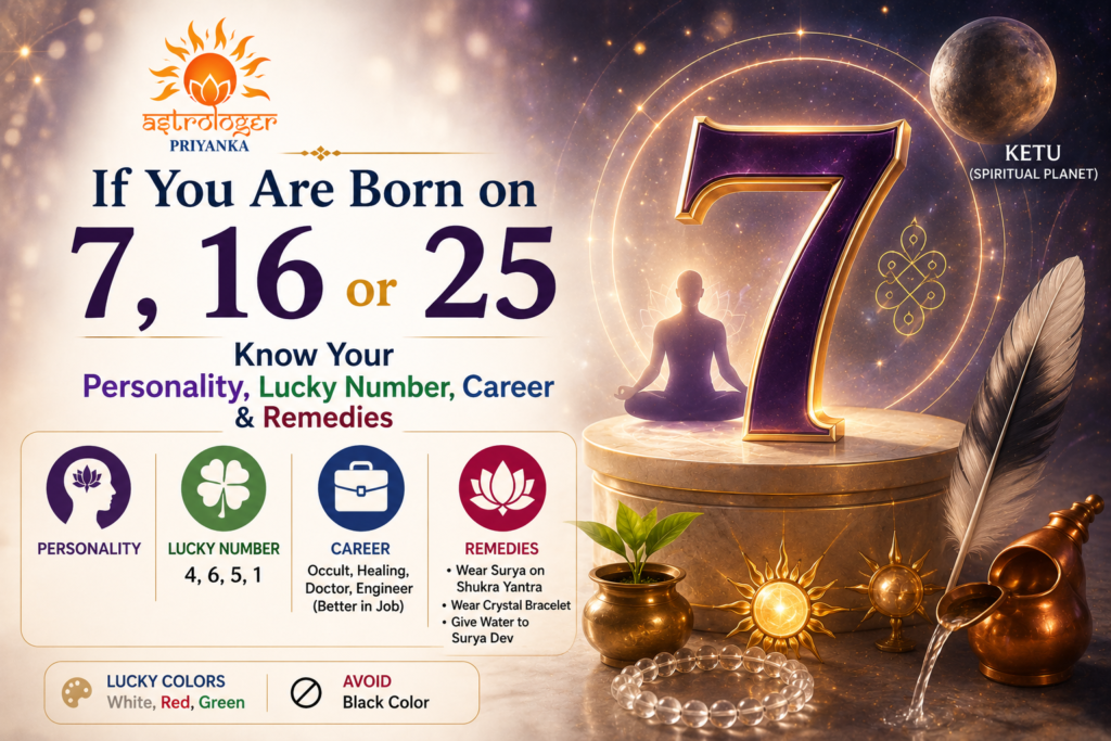 🌙 If You Are Born on 7, 16 or 25, Know Your Personality, Lucky Number, Career & Remedies