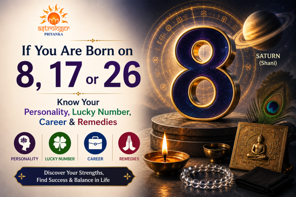 If You Are Born on 8, 17 or 26, Know Your Personality, Lucky Number, Career & Remedies